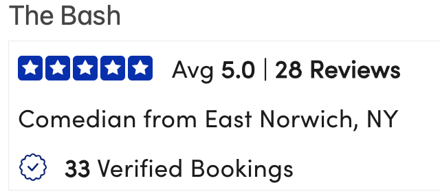 Harry Freedman has a perfect 5 Star Rating on The Bash GigSite for corporate shows, Roasts and Standup comedy